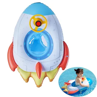 Aufblasbarer Baby Schwimmring Niedlich Kleinkinder Schwimmsitz Baby Schwimmhilfe mit Lenkrad-Griff Kinder Schwimmreifen Swimming Float Ring Schlauchboot Schwimmtrainer für Mädchen Jungen 1-5 Jahre