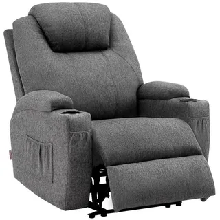 MCombo Relaxsessel 7061 Stoff 92 x 109 x 92 cm Grau elektrisch mit Relaxfunktion