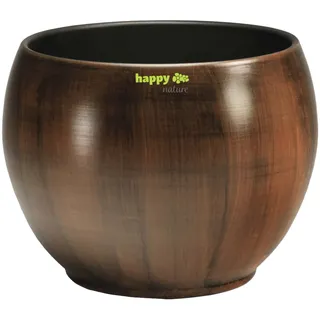 Keramik Blumentopf Bali in Holzdekor Durchmesser 25 cm/Höhe 19 cm