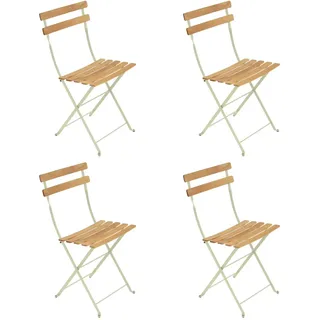 Fermob - Bistro Klappstuhl Naturel, lindgrün (4er-Set)