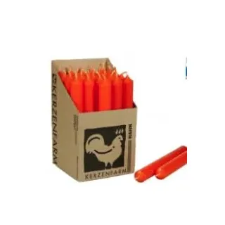 Kerzenfarm Hahn Stearin Stabkerze, 25 Stück (orange)