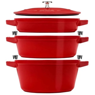 Staub Kochtopf, (3-tlg) rot