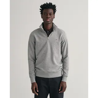 Sweatshirt GANT "REG SHIELD HALF ZIP SWEAT" Gr. XL, grau (grey melange) Herren Sweatshirts mit Logostickerei auf der Brust