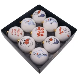 Disney Weihnachtsbaumkugel Disney Weihnachtskugeln Olaf aus Frozen Christbaumschmuck (9 St), Weihnachten