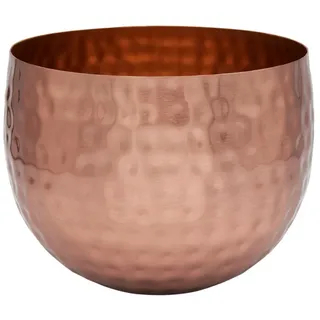 LaLe Living Blumentopf Baha gehämmert in Kupfer und Gold, Ø13,5 cm, aus Eisen orange