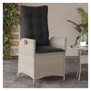 vidaXL Gartensessel mit Kissen 58 x 58 x 108 cm hellgrau 1 St.