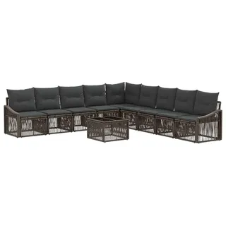vidaXL Gartenlounge-Set 10-tlg. grau