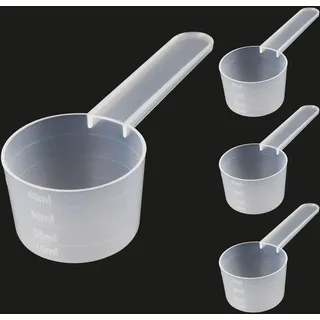 4 Stück Messlöffel, Dosierlöffel mit Skala 10ml, 20ml,30ml, 40ml Waagen | Transparent Messlöffel Gramm, Scoop Löffel, Dosier-Löffel 5g,Creatin Löffelfür Backen Kochen Kaffee Waschpulver Proteinpulver