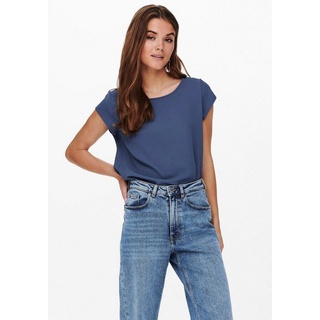 ONLY Kurzarmbluse ONLVIC S/S SOLID TOP NOOS PTM blau