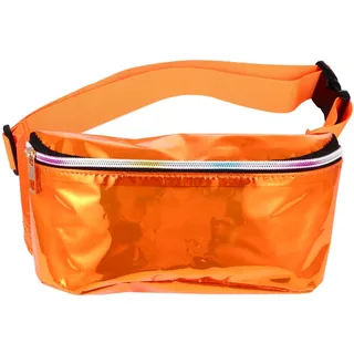CALLARON Transparente Bauchtasche Orange aus PVC für Damen und Herren | Wasserdichte Crossbody Bag mit verstellbarem Gurt, glattem Reißverschluss und kratzfestem Design für Festival, Party Sport