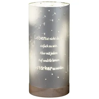 formano LED Dekolicht aus Glas mit Motiv und Spruch, LED fest integriert, Warmweiß silberfarben