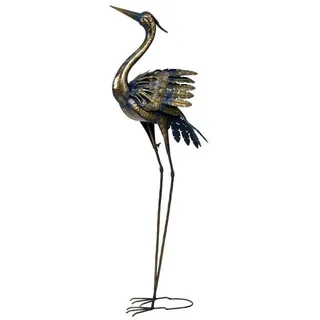 Geschenkestadl Tierfigur Großer Deko Vogelreiher Metall 112cm Skulptur Garten Deko XXL Reiher (Set, 1 St., mehrteilig), XXL Fischreiher