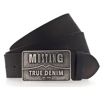 Mustang Herrengürtel Leder schwarz 85