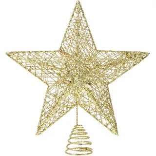 Gold Weihnachtsbaum Stern Topper Weihnachtsbaumspitzen Stern - 25cm Glitzer-Baum
