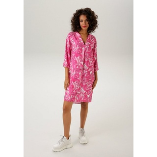 Aniston CASUAL Sommerkleid mit farbharmonischem, graphischem Druck rosa|weiß 46