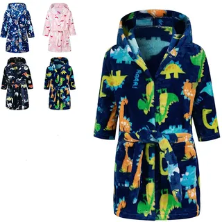 CROOUTN Bademantel Kinder mit Kapuze für Jungen Mädchen Bademäntel Morgenmantel kuschelig warmen und weichen Pyjamas Kleinkind Coral Fleece Hoodie Roben 2-9 Jahre - 2-3 Jahre