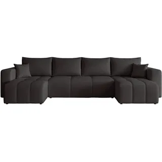 idohome U-Form Wohnlandschaft mit Schlaffunktion und Bettkasten Anthrazit