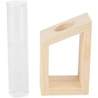 Reagenzglas-pflanzvase, Schlichte Glasdekoration, Holzrahmen, Hydrokultur-behälter, Dekoration Für Zuhause Oder Büro