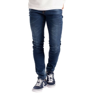 BlauerHafen Slim-fit-Jeans Herren Slim Fit Jeanshose Stretch Designer Hose Super Flex Denim Pants 2 Seitentaschen, 2 Gesäßtaschen und 1 vordere Münztasche blau 34
