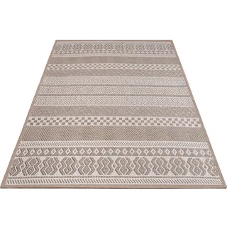 Paco Home »Vermont 183«, rechteckig, 4 mm Höhe, Flachgewebe, modernes gestreiftes Design, In- und Outdoor geeignet beige Textil, 240x340 cm strapazierfähig, für Fußbodenheizung Teppiche, & Böden, Teppiche, Outdoorteppiche