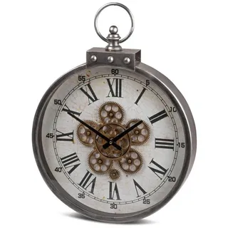 formano Wanduhr Antik (drehende Zahnräder)