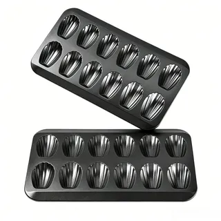 Generisch Madeleines Backform, 2 Stück 12 Madeleine Form Set Madeleine Baking Pan, Antihaft Madeleine-Form Kohlenstoffstahl, Madeleines Backform Metall für Ofen Backen Schokolade Brownies Kekse