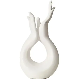 Manomano Weiße Vase – Abstrakte Keramikskulptur, Kreative, Handgefertigte Dekorative Wohnzimmervase In Mattem Weiß