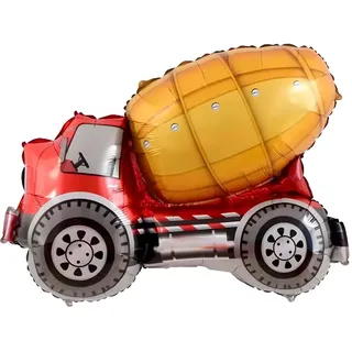 Folienballon Fahrzeug Motiv, Betonmischer Design, ca. 79,5 * 66 cm - Perfekt für Kindergeburtstage, Baustellen-Partys, Dekoration, Geschenke, Spielzeug, Helium oder Luftfüllung geeignet