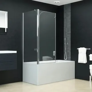 vidaXL Badewannenaufsatz 2-fach Faltbar ESG 120 x 68 x 130 cm