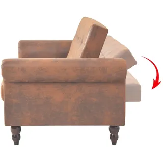 vidaXL Schlafcouch Kunstleder 2-Sitzer Braun