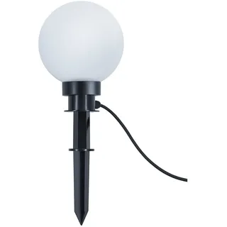 Reality Leuchten Kugelleuchte, LED wechselbar, Warmweiß, Gartenleuchten Strom, Garten-kugeln Wegbeleuchtung Leuchtkugeln, Ø20cm weiß Ø 20 cm
