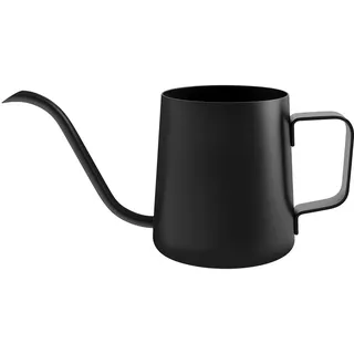 Kleine Gießkanne für Zimmerpflanzen, Edelstahl, langer Ausguss, Bonsai, Mini-Metall-Gießkanne, Gießkanne, Gartengeräte für Innen- und Außenbereich, Pflanzensämlinge (schwarz), 350 ml