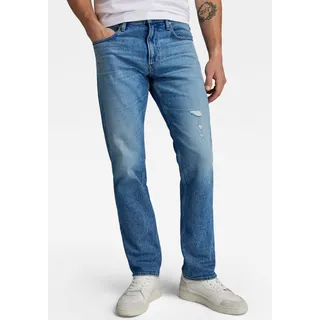 Straight-Jeans G-STAR RAW "Mosa Straight" Gr. 32, Länge 34, blau (sun faded blue donau) Herren Jeans Straight Fit mit hellen Nähten