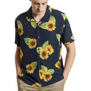 Ben Sherman Kurzarmhemd Hemd Ben Sherman Sunflower Print blau L