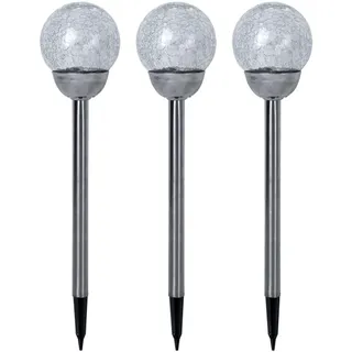Expo Börse Außenleuchte Edelstahl D 12 x H 56 cm 3er Set silber