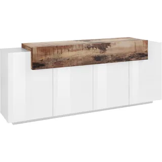 Sideboard »Coro«, weiß Hochglanz/ahornfarben, , 41485135-0 B/H/T: 200 cm x 85,6 cm x 45 cm