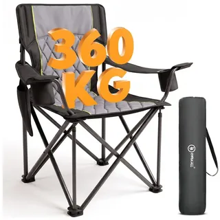 HOMECALL Campingstuhl XXL Klappstuhl Schwarz