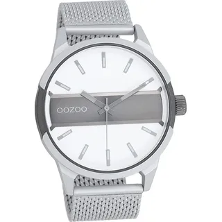 Oozoo Metall Mesh Herren Uhr Analog Quarzuhr Armband silber Timepieces D2UOC11105 - Silber