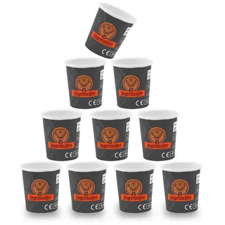 Jägermeister 10 Stück Originale Papier ice cold shot Probier-Becher Mehrweg-Becher Pappe maximal 0,02 l Shot-Becher Cup Cup's Shot-Gläser Shot-Glas 10er Set