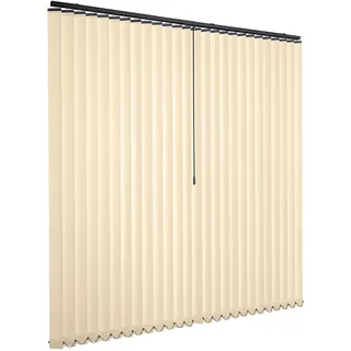 Lamellenvorhang Komplettset Ventanara Vertikaljalousie 89mm inkl. Montagematerial (Beige/Schwarz Matte Oberschiene, B200 x H250 cm)
