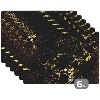 Placemats Platzdeckchen Platzset Tischset 6-teilig Tischdeko Untersetzer 45x30 cm Gold - Schwarz - Luxus