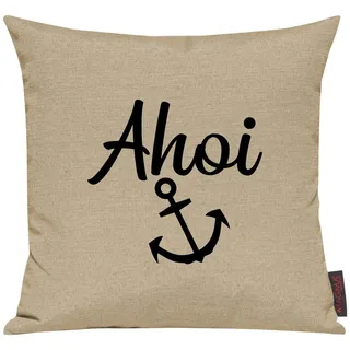 Shirtinstyle Sofakissen AHOI Anker, Größe 40 x 40cm, Farbe Beige