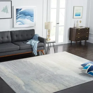 SAFAVIEH Abstrakt Teppich für Wohnzimmer, Esszimmer, Schlafzimmer - Jasper Collection, Kurzer Flor, Grau und Gold, 201 X 201 cm