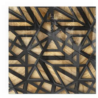 Tulup Glasplatte für Kamin 60 x 60 x 0,4 cm Braun