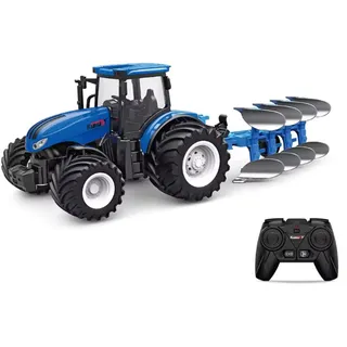 efaso RC Traktor 6638 mit Pflug Anhänger - Ferngesteuerter Traktor 1:24 mit Metall Haube - elektrischer Traktor für Kinder und Erwachsene (RC Traktor 6638 mit Pflug Anhänger)