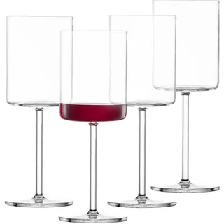 SCHOTT ZWIESEL Rotweinglas Modo (4er-Set), geradlinige Weingläser für Rotwein, spülmaschinenfeste Tritan-Kristallgläser, Made in Germany (Art.-Nr. 119899)