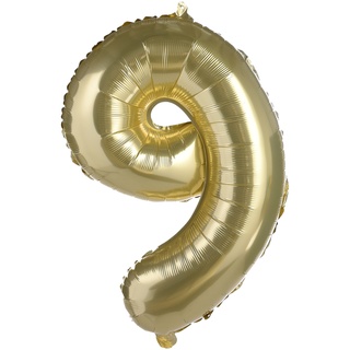 Folienballon ZAHL 9 XL ca.70cm, altgold
