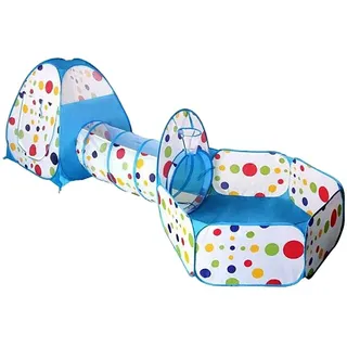 Tianbi 3 in 1 Spielzelt Kinderzelt,Babyzelt mit krabbeltunnel,Teiliges Bällebad,Pop up Spielzelt Babyzelt,Spielhaus mit Zelt Tasche und Tunnel