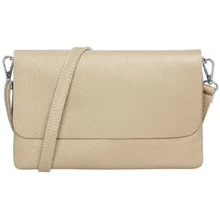 Caspar Clutch Abendtasche Damen Leder Handtasche - CLASSIC LINE - Modell No.835, leicht, elegant & unempfindlich - 100% Echtleder - Handmade in Italy beige