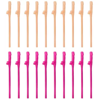 Wiederverwendbare Strohhalme, Drinking Straws Plastic Reusable Hen Parties,20 Trinkhalme aus Kunststoff, Cocktail Trinkhalm Hen Party, für Junggesellinnenabschiede, Bar, Partyzubehör
